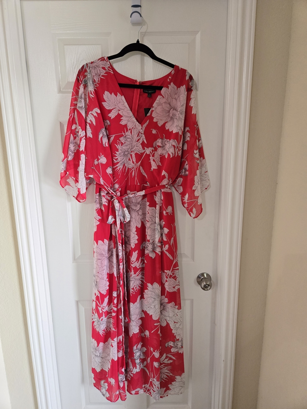 Lane Bryant Rose Pink Floral V-Neck Maxi Dress - Picture 2 of 12